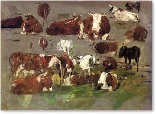 Eugne Boudin, Etude de vaches